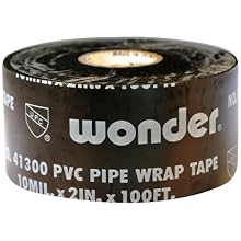 Intertape 826-BK 2P Wonder Printed PVC Pipe Wrap Tape 2-Inches x 100-Feet, 10-Mil