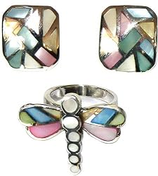 Earring Ring Set Sterling Silver Jewelry (erss031)