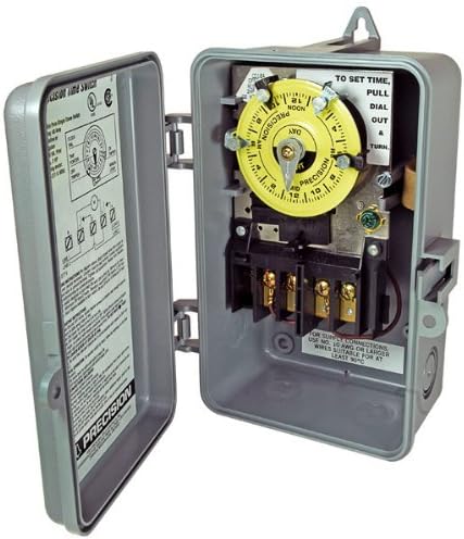 Precision CD103 - 24 Hr. Dial Time Switch - NEMA 3R Raintight Plastic Case - Gray Finish - DPST - 40 Amps - 120 Volt