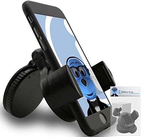 iTALKonline iHOLDER LG Converse AN272 Black COMPACT 360 Degrees Rotating In Car Case Compatible Wind Screen Dashboard Suction Mount Holder