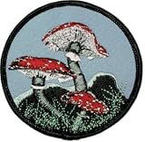 3 Field of Red Fungi Mushroom Shroom Collage Patch