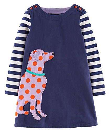Fiream Girls' Casual Dress, Blue, 18Months