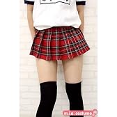 【コスプレ衣装】　超ミニチェックスカート単品　【色：赤チェック】　（男性用サイズ）