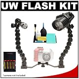 Intova ISS 4000 Underwater Slave Flash & Mini LED Torch with Flex Arms + Mounting Brackets + Batteries & Charger + Cleaning Kit
