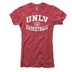 UNLV Runnin Rebels Women's Heather Red Reversal Basketball Ring Spun T-Shirt