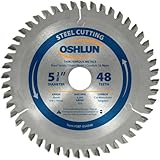 Oshlun SBF-054048 5-3/8-Inch 48 Tooth TCG Saw Blade with 20mm Arbor (5/8-Inch and 10mm Bushings) for Mild Steel and Ferrous Metals