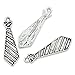 Housweety 20 PCs Charm Pendants Tie Silver Tone 29mmx9mm(1 1/8