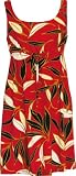 Empire Tie Front Short Tank - Asian Serenity Empire Waist Scoop Square Neck Knee Length Pull Over Style Dress - Regular and Plus Size