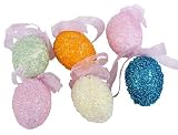 Decorative Beaded Colored Easter Egg Ornaments - 12 Total Eggs