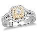 14k Two-Tone Gold Split-Bale Princess-Cut Diamond Engagement Ring (1/4 ct center, .63 cttw, G-H Color, SI2 Clarity)