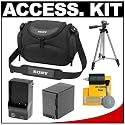 Sony LCS-CSH Camcorder Case + Battery + Accessory Kit for HandyCam HDR-CX12, CX100, SR12, SR11, SR10, SR220D, SR220, SR87, SR67, SR47, UX20, UX10, DCR-DVD910, DVD850, DVD710, DVD650, HDR-HC9, HDR-HC7, DCR-HC65, DCR-HC85