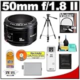 Canon EF 50mm f/1.8 II Lens + UV Filter + LP-E5 Battery + Tripod + Accessor ....