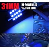 31mm Festoon 12 LEDs SMD LED Bulb ULTRA BLUE (A PAIR) DE3022 DE3175 by CLASSY AUTOS by CLASSY AUTOS