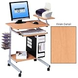 Mobile Computer Desk w/ Adjustable Shelf - Cherry (Cherry) (34