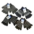 4 Pairs Kids Magic Fingerless Stretch Knit Winter Gloves Assorted Colors