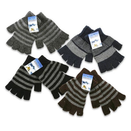 4 Pairs Kids Magic Fingerless Stretch Knit Winter Gloves Assorted Colors