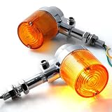 10MM Mounting Billet Chrome Plated Amber Lens LED Turn Signals Indicator Light For... by Astra Security
