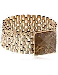 Kelly Wearstler Crescent 18k Gold Plated Rutilated Quarts Bracelet, 7"
