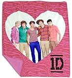 One Direction Pink Zebra Throw - Features 1D in a Heart