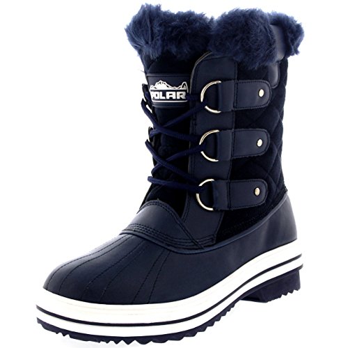 Womens Snow Boot Quilted Short Winter Snow Fur Rain Warm Waterproof Boots - 7 - NAS38 YC0022