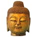 Hand carved Stone Buddha Head Statue With Gold Leaf
