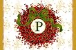 Monogram Holiday Wreath Floormat P