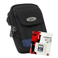 Kameratasche, Fototasche Red Rock schwarz-blau im Set mit 4 GB SD Micro Set f�r Fujifilm FinePix F300, F80, Real 3D W1, Z950, JX370, F600, Z900, JX300, JX400, T200, T400 T350 JZ100 Z1000 Z950 JX370