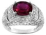 STERLING SILVER 7.32CTW BELLA LUCE RUBY SIMULANT AND DIAMOND SIMULANT RING