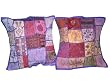 Sofa Cushion Covers-2 Wisteria 	 Wisteria Violet	Embroidery Sari Toss Pillow Cushion Covers