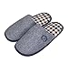EURO SKY Stylish Cotton Grids Scalloped Clog Antiskid House Slippers