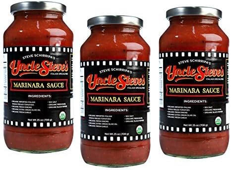 Uncle Steve's Italian Marinara Sauce - Organic Gluten Free - Non Gmo - Kosher -3- 25 Ounce Bottle by Uncle Steves