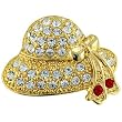 Red Ribbon Hat Brooch Pin