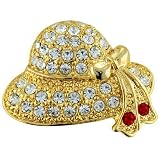 Red Ribbon Hat Brooch Pin