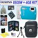 Olympus Stylus 850SW 8MP Digital Camera (Blue) + 4GB Deluxe Accessory Kit