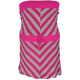  : Pink Striped Plus Size Tube Tank Top