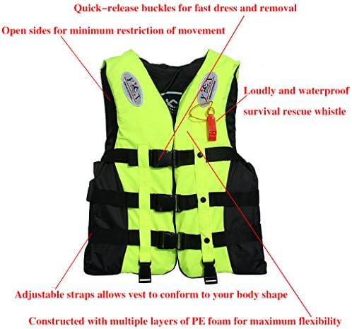 Umermaid Life Jacket Vests with Safety Whistle (Green, L)
