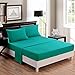 Honeymoon 1800 Brushed Microfiber Bed Sheet Set, Ultra Soft, Queen - Blue