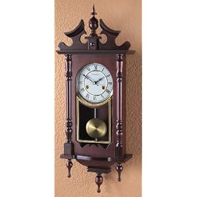 Brookwood Wall Clock Dark Cherry Finish