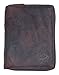 Large Natural Dark Brown Zip-Around Durable Genuine Leather Wallet with Scorpion