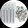 INTERNALLY THREADED DOUBLE GEM BELLY RING KIT