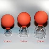 Schröpfgläser 3 im SET 25-35-45 mit Saugball Schröpfglas Feuerlos NEU
