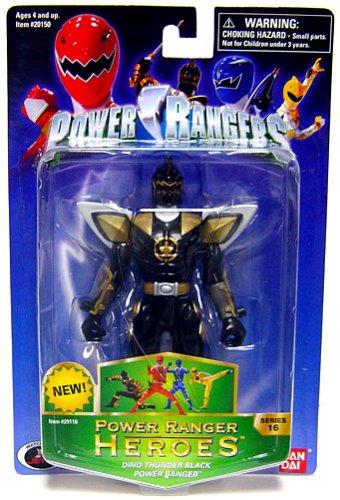 51Tjg7HZVML Power Rangers Heroes Dino Thunder Series 16 Action Figure Black Ranger