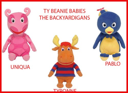 TY~TYRONNE~PABLO & UNIQUA THE BACKYARDIGANS BEANIE BABIES