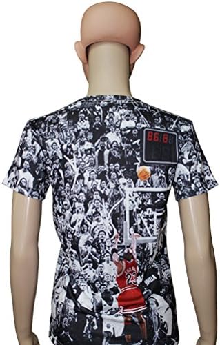 XYZ EMOJI® 2015 Hot Selling Men/Women's Michael Jordan T-shirt 3D Hiphop Short-sleeve Tee Shirts Dunk Shoot Intense Basketball Match Tee Top (Medium)