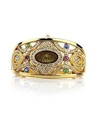 Stylish Womens Stainless Steel Bracelet Wrist Watch (Golden)