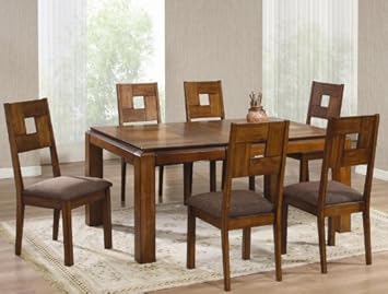 7-Piece Natural Tone Rectangle Dining Table and Chair Set,AtHomeMart,AZ00-76530x35283