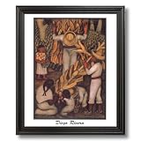 Diego Rivera Corn Harvest Contemporary Home Decor Wall Picture Black Framed Art Print