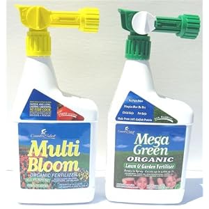 Mega Green & Multi Bloom Value Pak Organic Fertilizer, All Purpose Lawn and Garden, Liquid Hydrolysate Fish