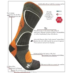 eXPANSIVE PROFESSIONAL SNOWBOARD SOCKS ORANGE UK 10-12.5 (EUR 45-47)