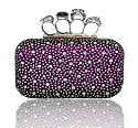 LYDC Designer Purple Skull Ring Knuckle Duster Bag Box Clutch Purse